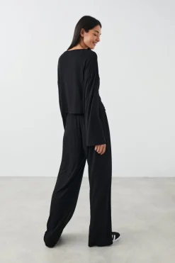 drawstring wide trousers