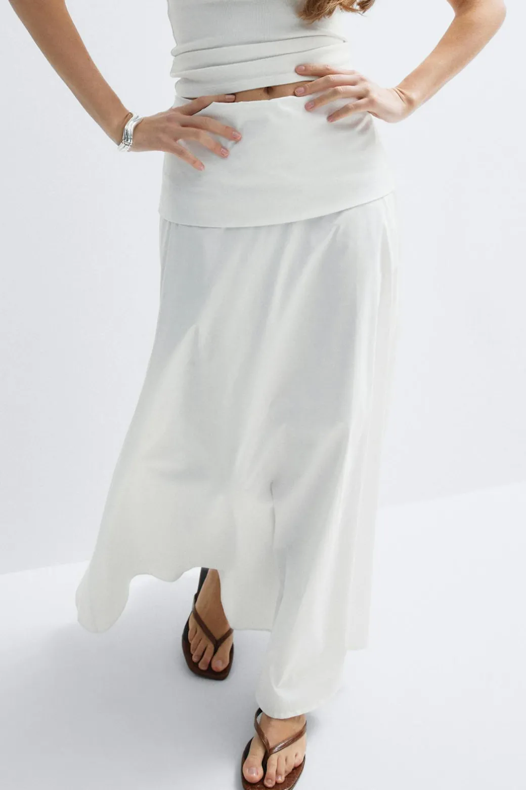 Dropped waist skirt