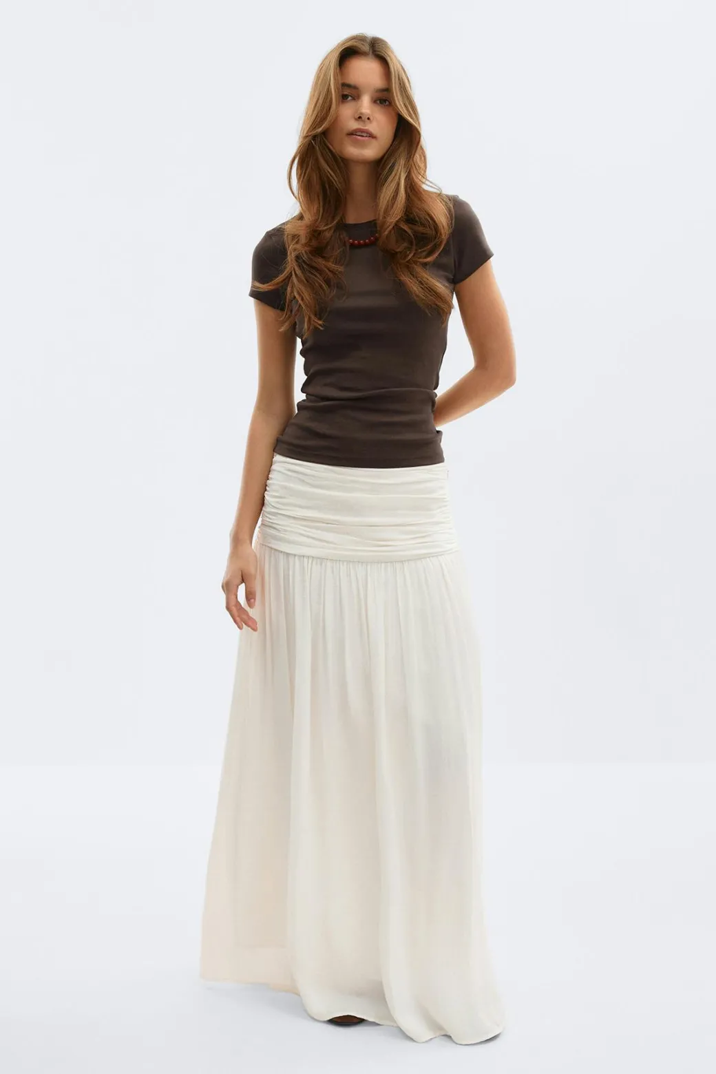 Dropped waist skirt