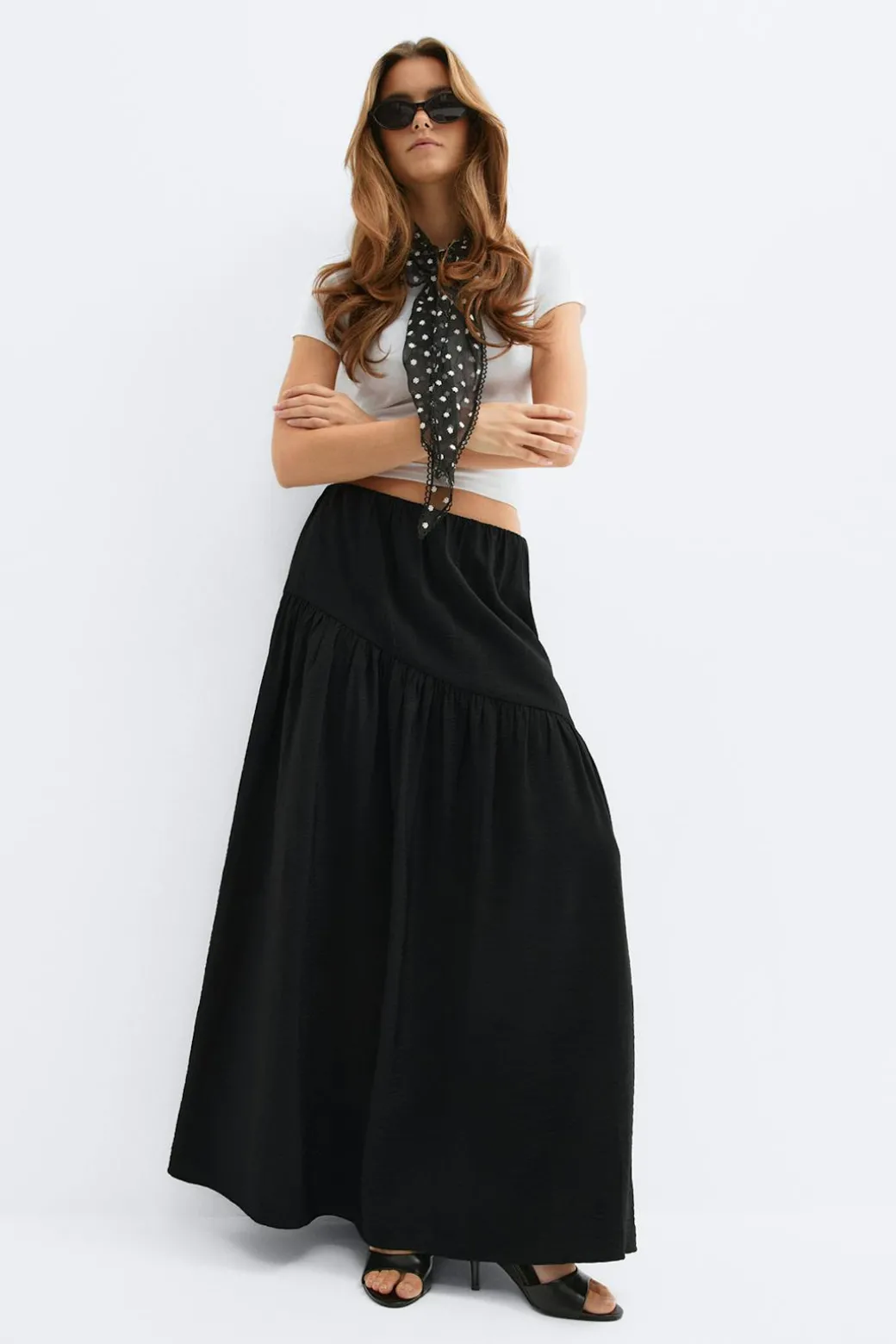 Dropped waist skirt