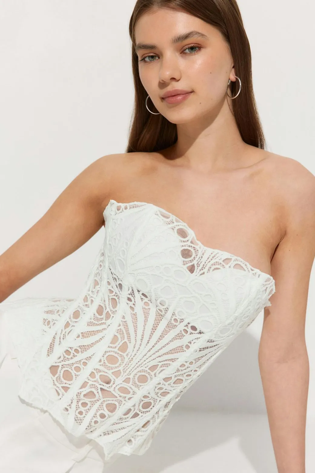 Embroidered corset top