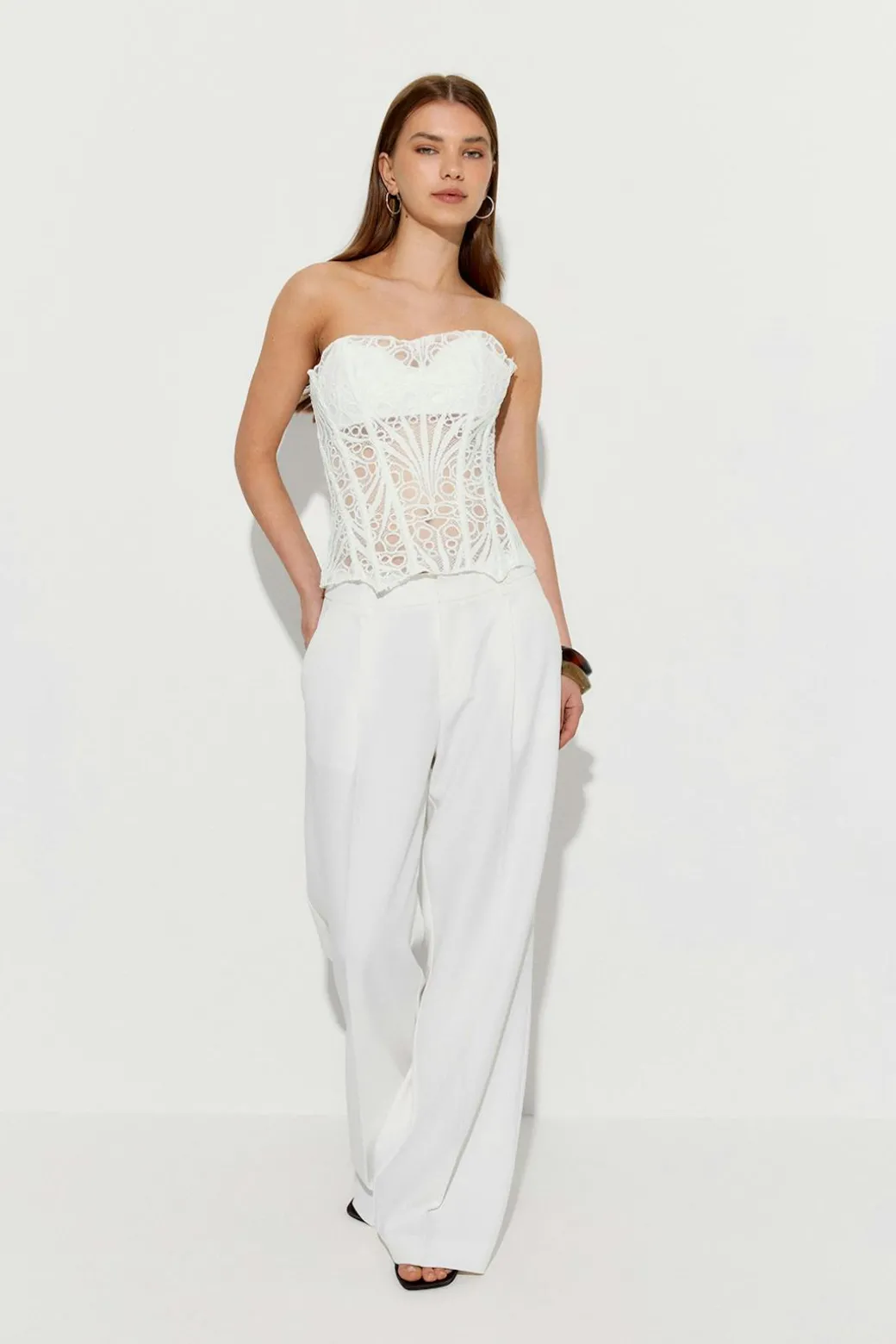 Embroidered corset top