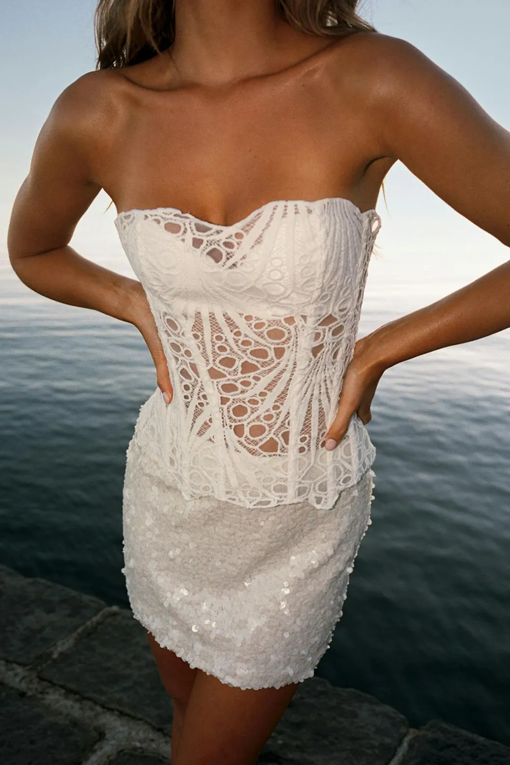 Embroidered corset top