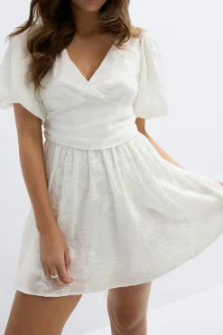 Embroidered mini dress