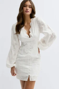 Embroidered mini dress