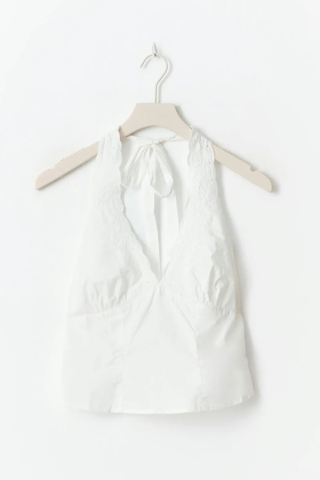 Embroidery halter neck top