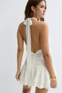 Embroidery mini dress