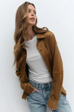 Faux suede shirt