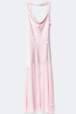 Floral maxi cowlneck dress