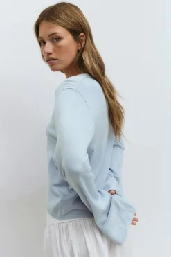 Folded sleeve knitted cardigan
