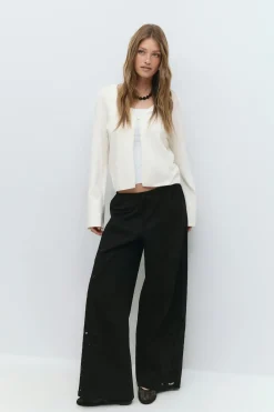 Folded sleeve knitted cardigan