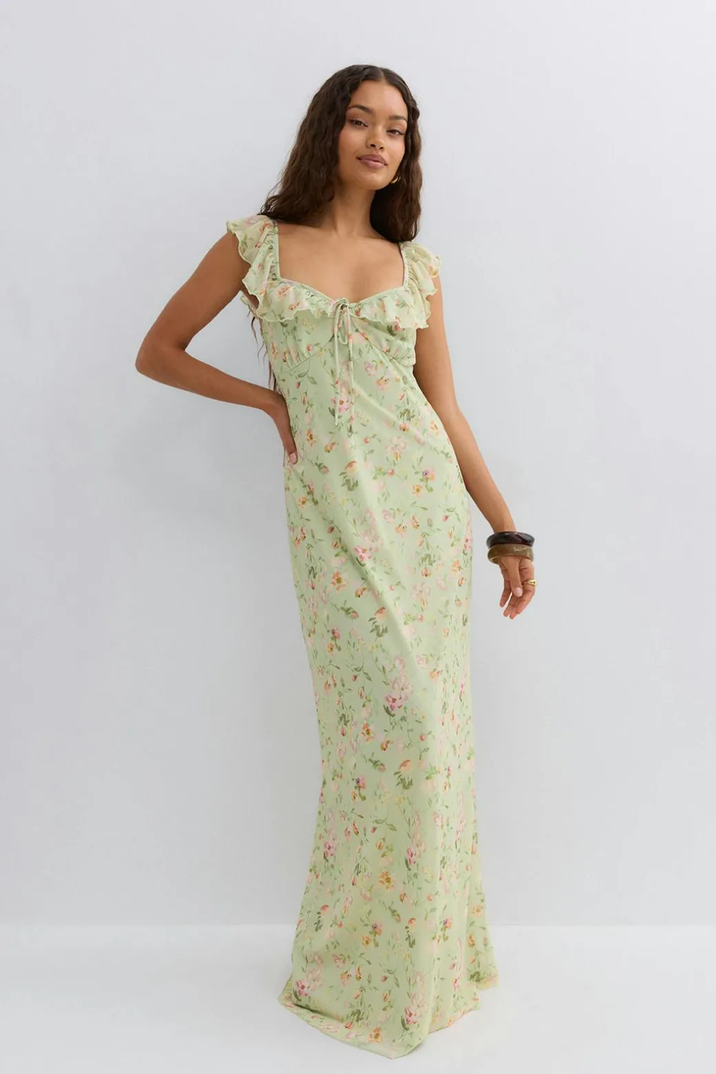 Frill maxi dress