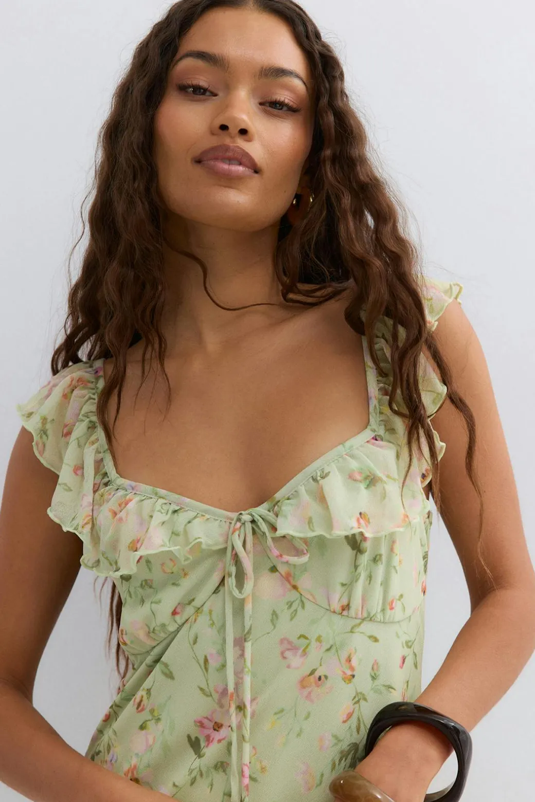 Frill maxi dress