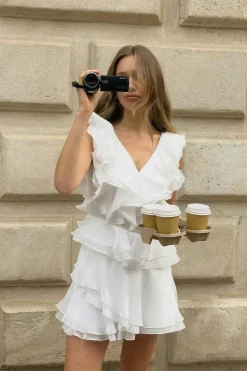 Frill mini dress
