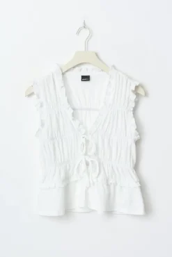 Frill tie front top