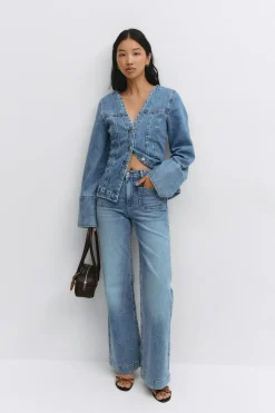 Front pocket flare jeans