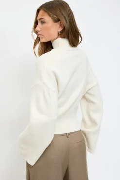 Funnel neck knitted sweater