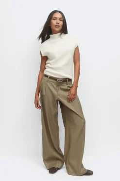 Funnel neck knitted top