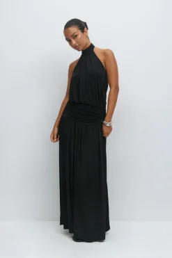 Halterneck maxi dress