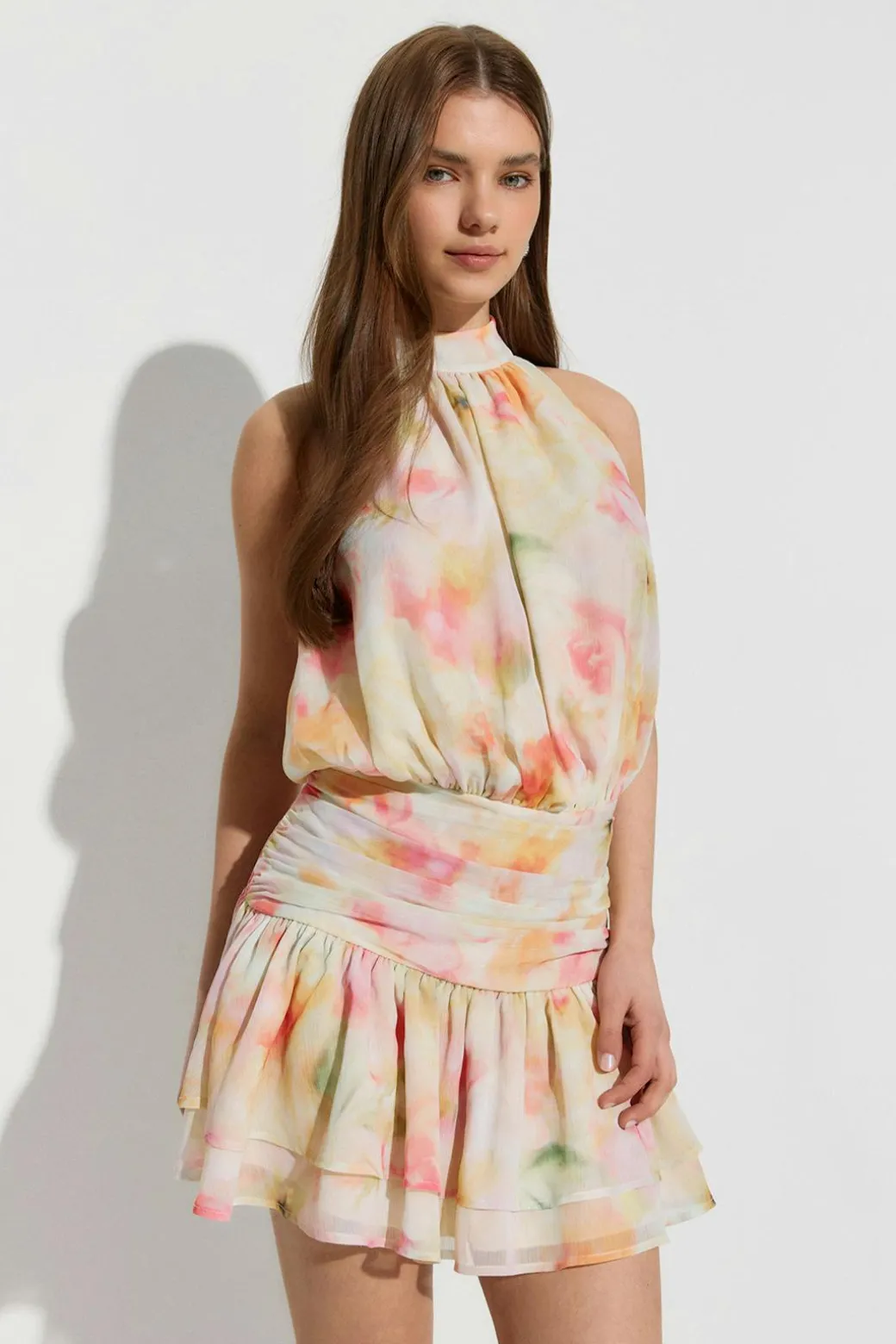 Halterneck mini dress
