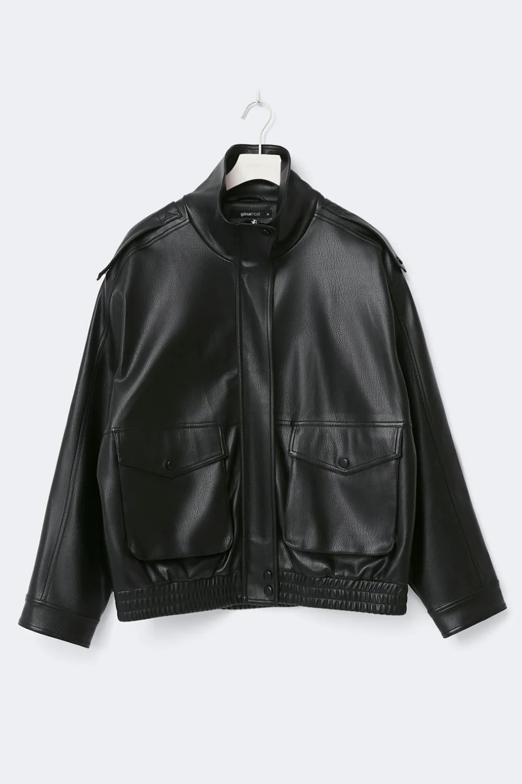 High neck pu jacket