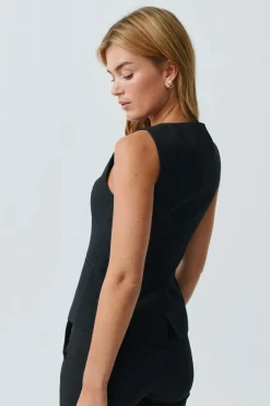 High neck suit vest