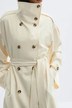 High neck trench coat