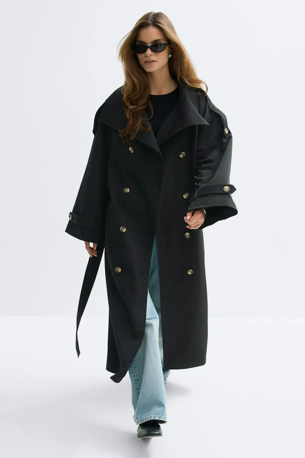 High neck trench coat