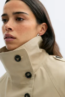 High neck trench jacket