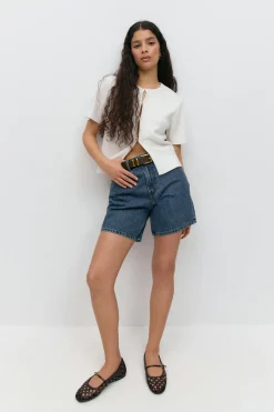 High waist denim shorts
