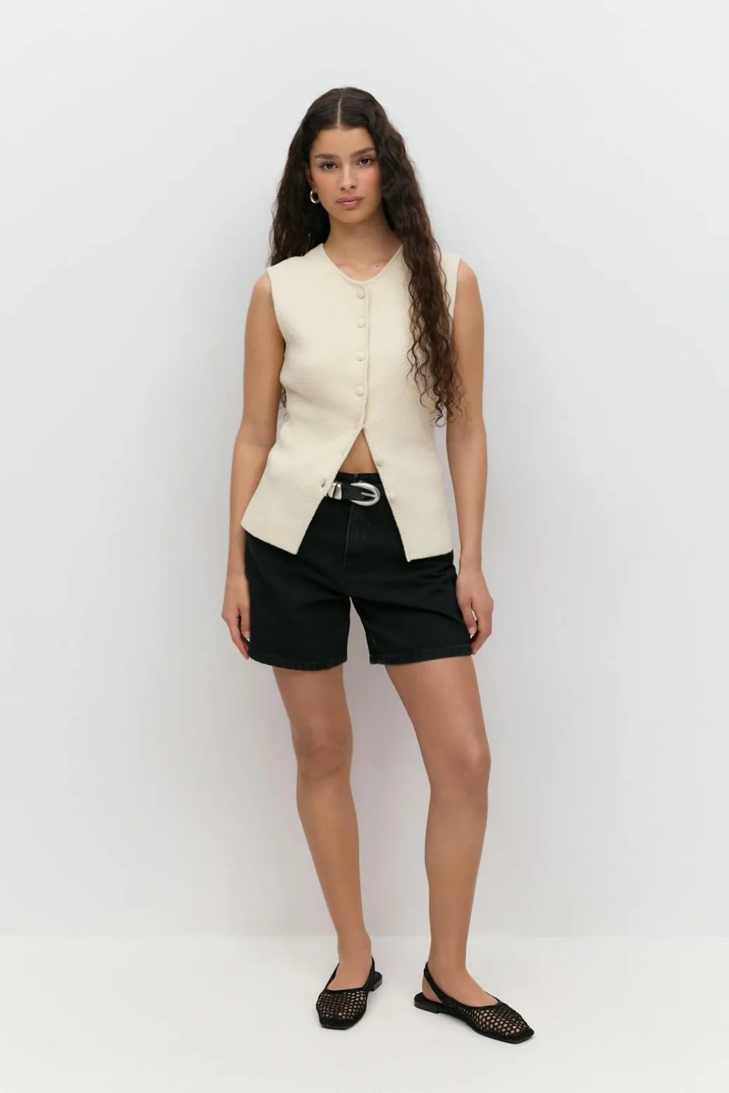High waist denim shorts
