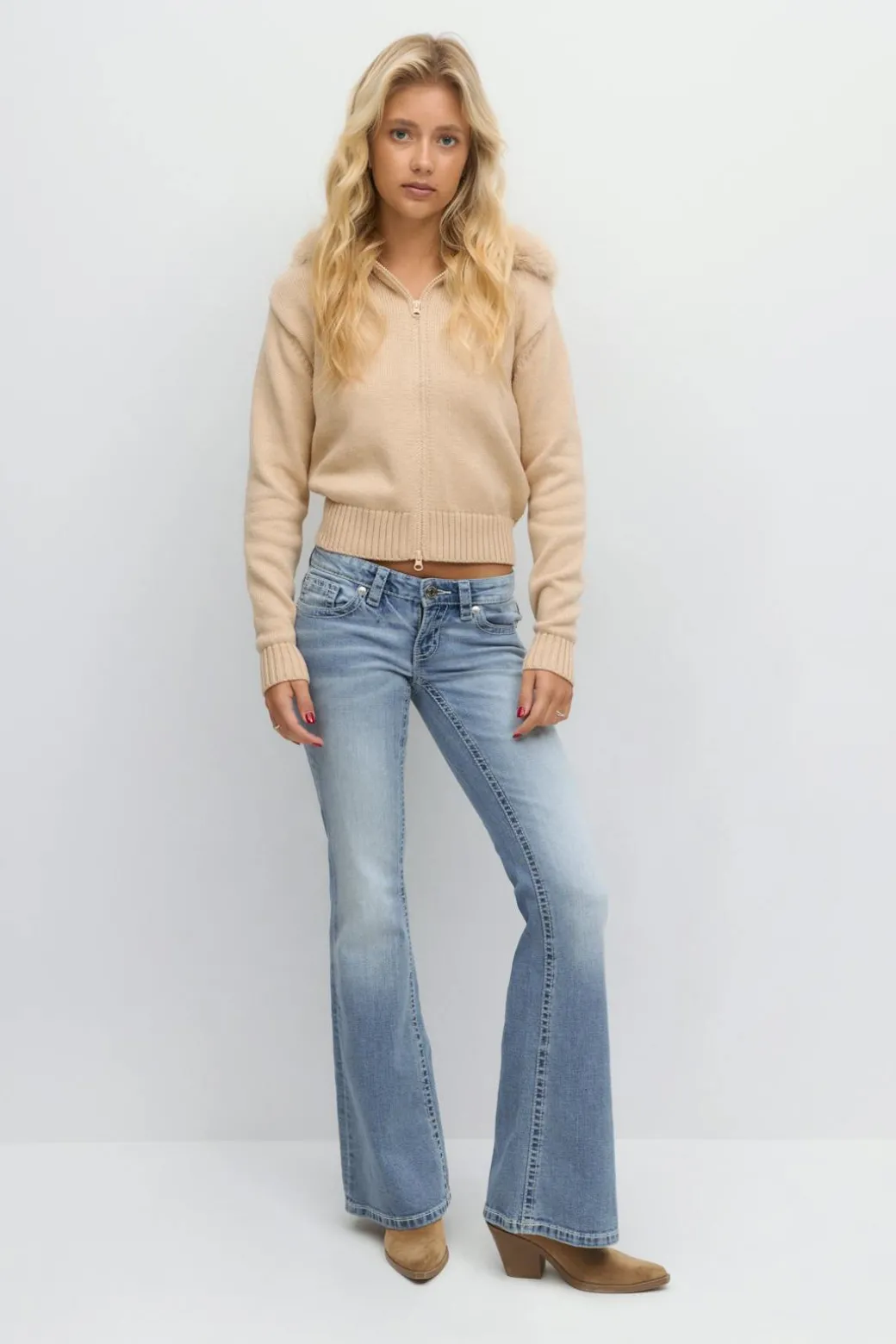 14+ hip hug flare jeans