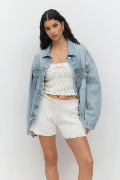Knitted cotton shorts