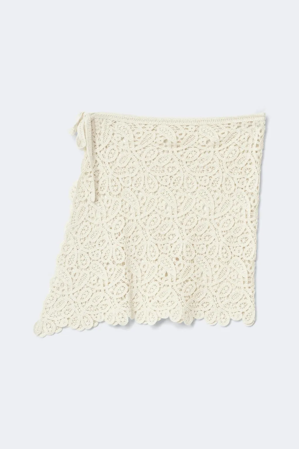 Knitted crochet apron skirt