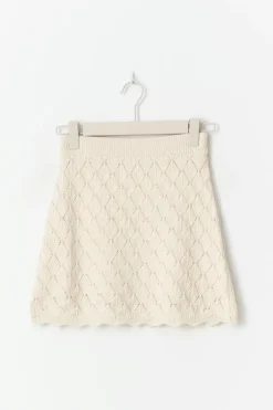 Knitted crochet mini skirt