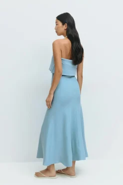 Knitted folded tube dress