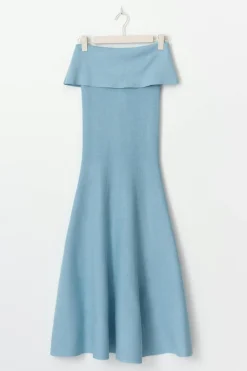 Knitted folded tube dress