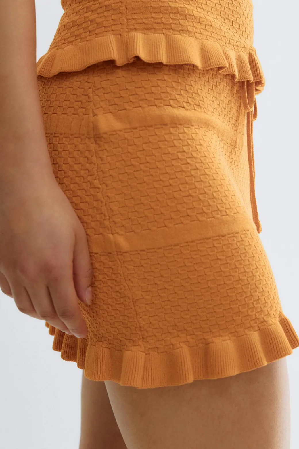 Knitted frill skirt
