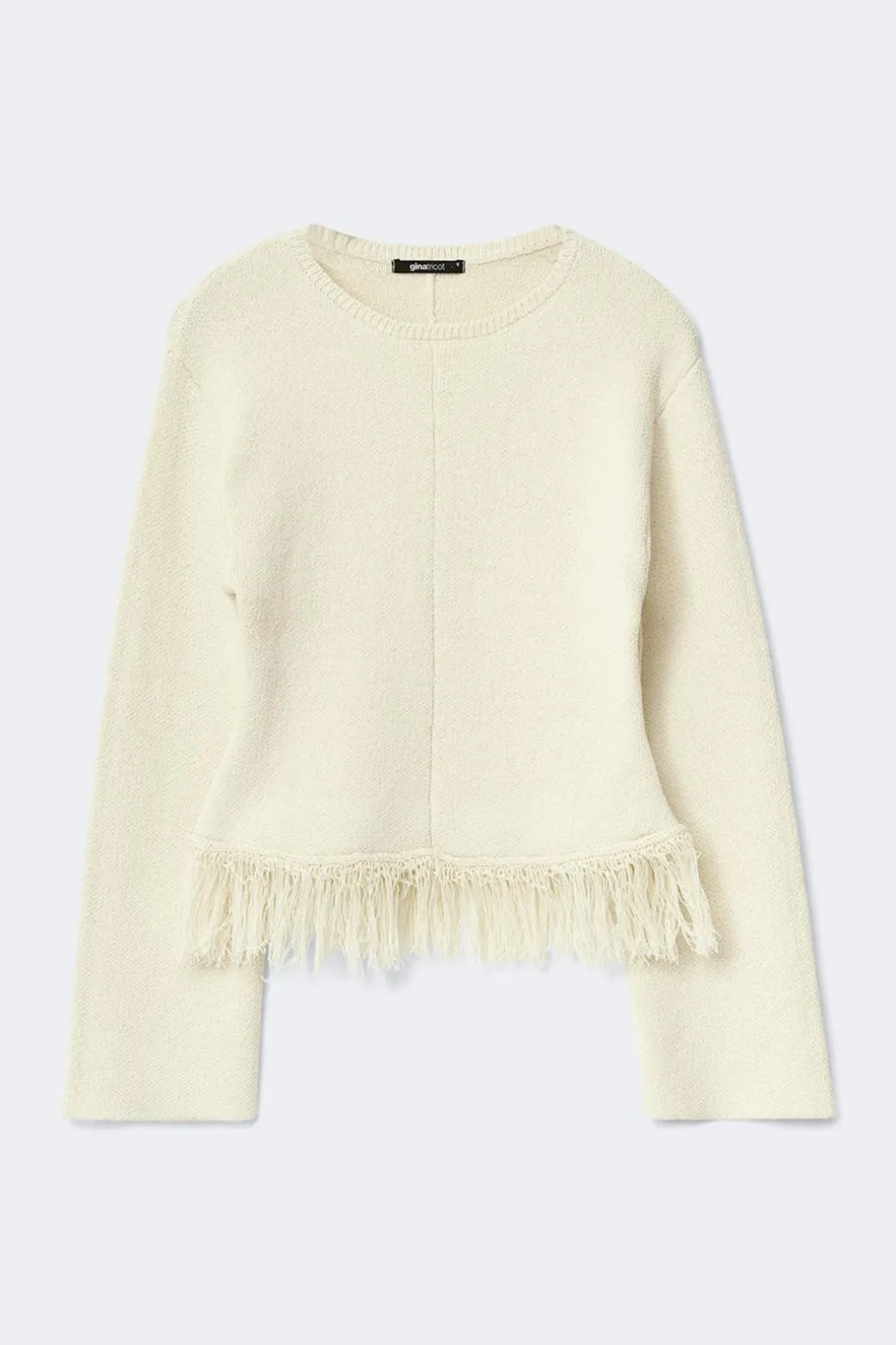 Knitted fringe sweater