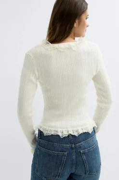 Knitted lace cardigan