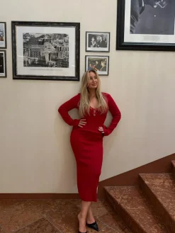 Knitted midi dress