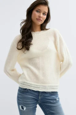 14+ knitted open back sweater
