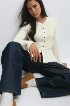 Knitted peplum cardigan
