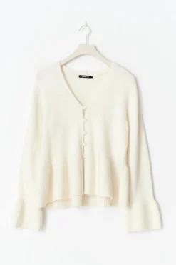 Knitted peplum cardigan