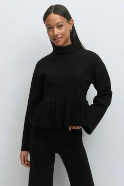 Knitted peplum top