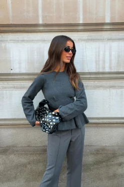 Knitted peplum top