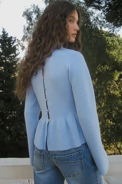 Knitted peplum top