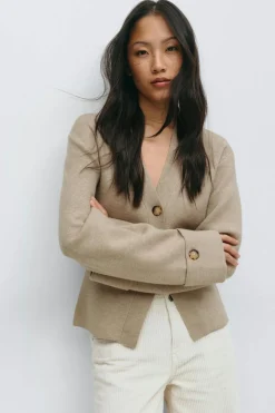 Knitted sculptured cardigan
