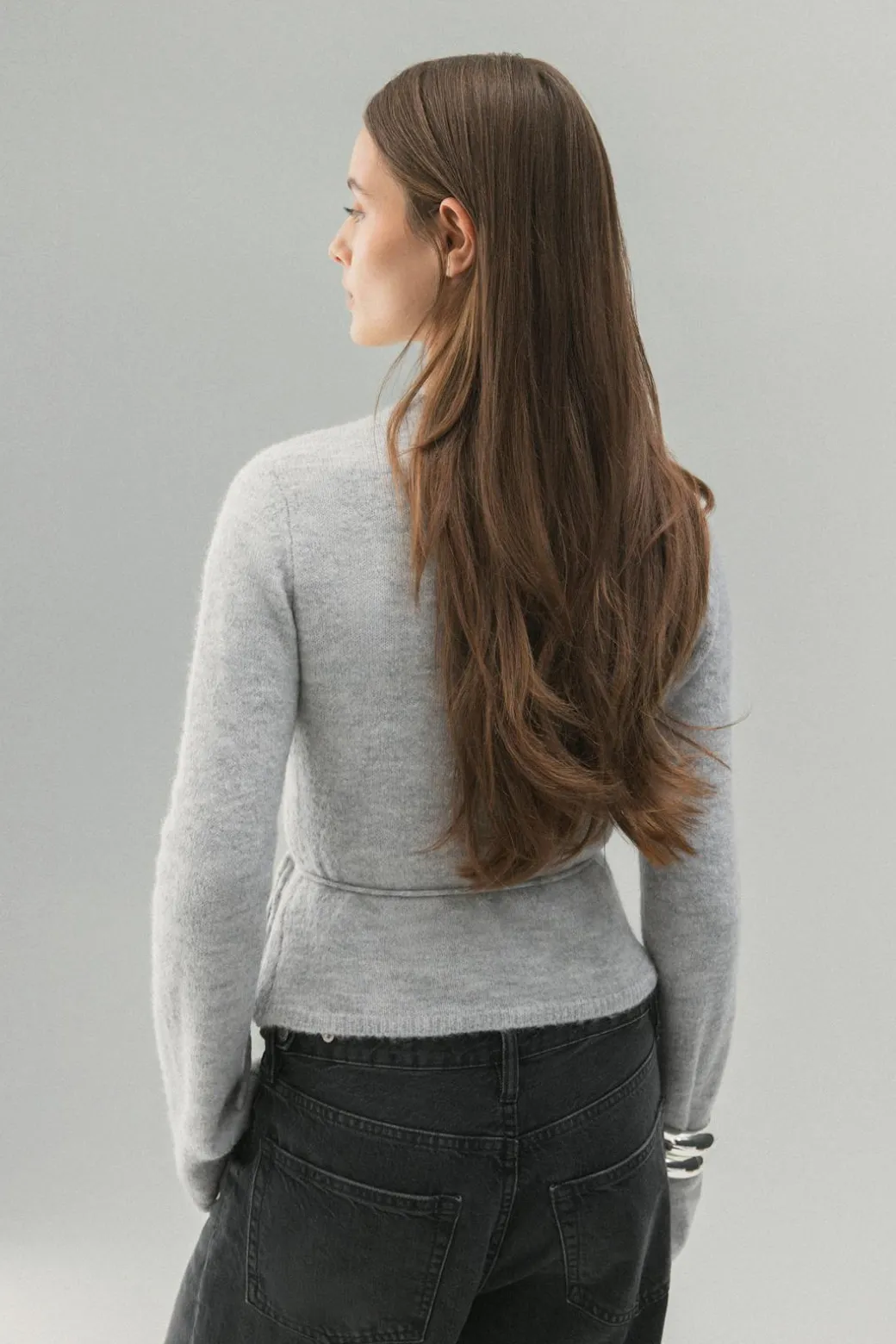 Knitted wrap cardigan