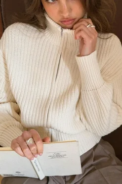 Knitted zip cardigan